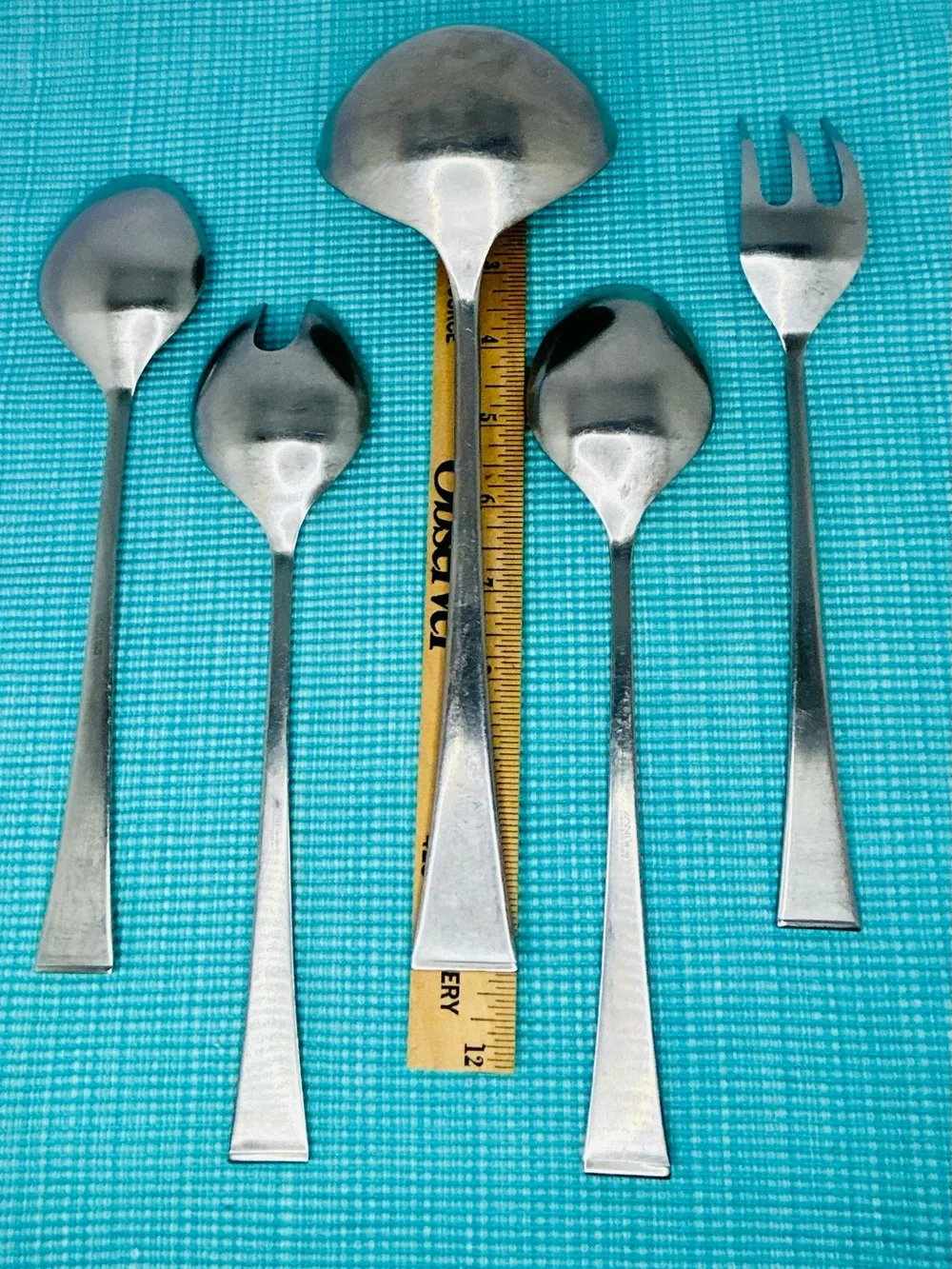 Vintage Zani Zani Sabrina Italy Stainless 5 Piece Hostess Serving Set Mcm Moleri